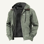 Wesley | Men's Hooded Fleece-Lined Jacket, Warm Winter Coat | Animated Apparel