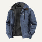 Wesley | Men's Hooded Fleece-Lined Jacket, Warm Winter Coat | Animated Apparel