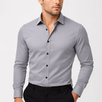 Oliver | Men's Elastic Wrinkle-Resistant Shirt, Long-Sleeve Formal Shirt | Animated Apparel