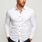 Oliver | Men's Elastic Wrinkle-Resistant Shirt, Long-Sleeve Formal Shirt | Animated Apparel