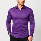 Oliver | Men's Elastic Wrinkle-Resistant Shirt, Long-Sleeve Formal Shirt | Animated Apparel