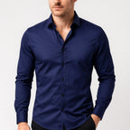Oliver | Men's Elastic Wrinkle-Resistant Shirt, Long-Sleeve Formal Shirt | Animated Apparel