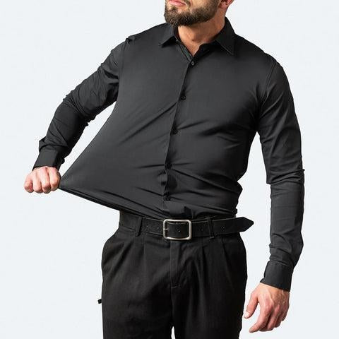Oliver | Men's Elastic Wrinkle-Resistant Shirt, Long-Sleeve Formal Shirt | Animated Apparel