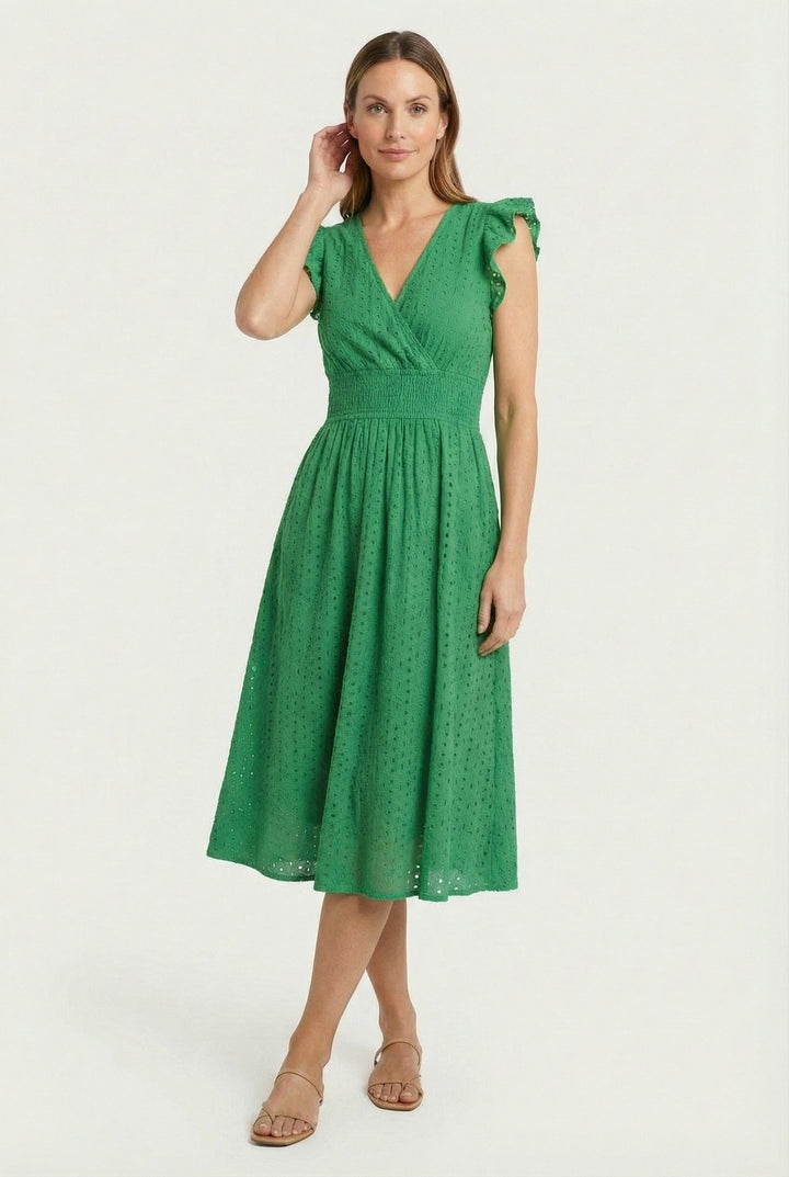 Wren | Women's Eyelet A-Line Dress with Smocked Waist - image 13