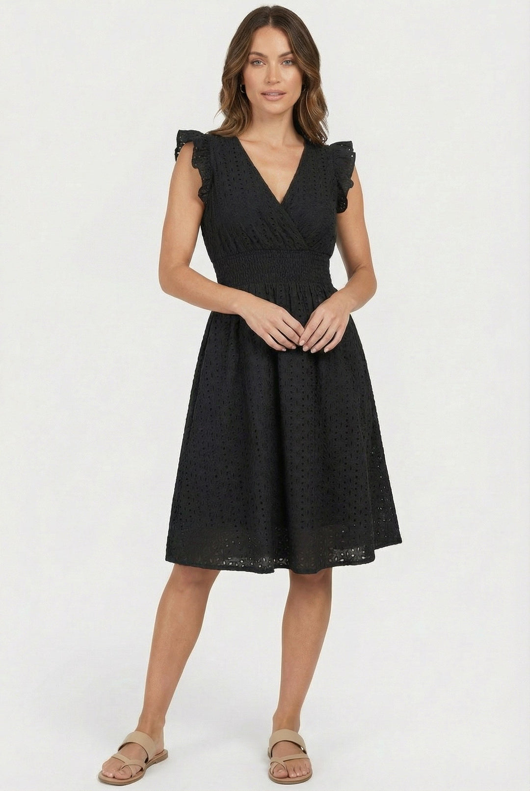 Wren | Women's Eyelet A-Line Dress with Smocked Waist - image 5
