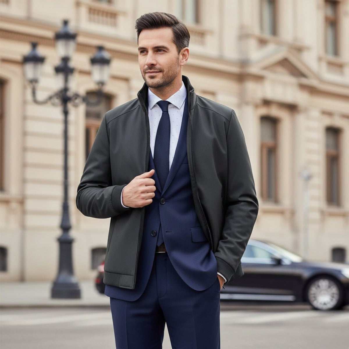 Wyatt | Men's Fleece-Lined Jacket, Relaxed Structured Autumn Jacket | Animated Apparel