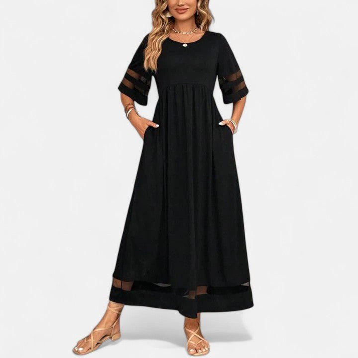 Yvaine | Women's Elegant Round Neck Midi Dress - image 4