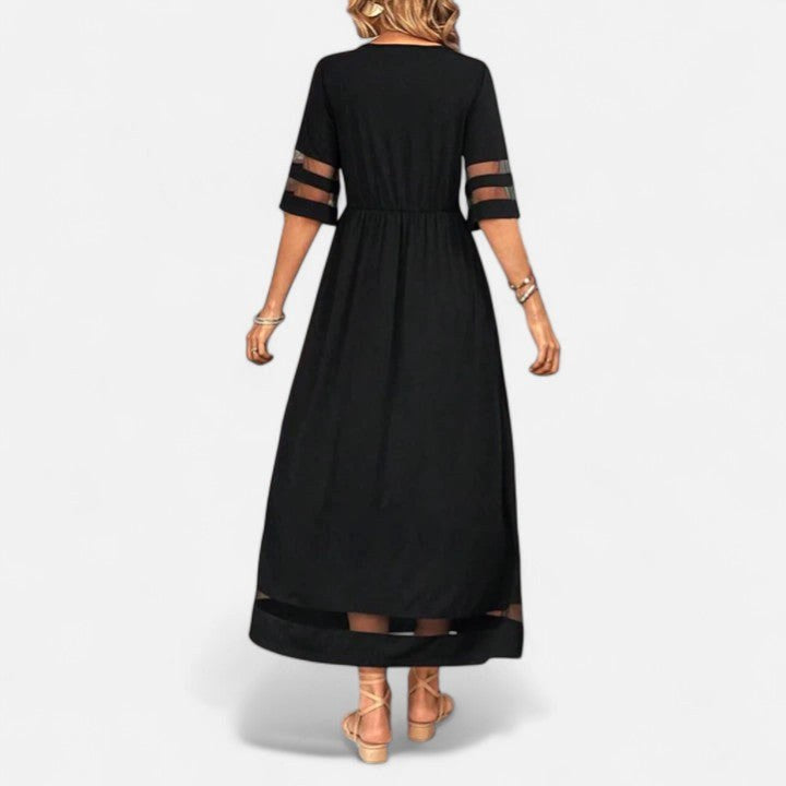 Yvaine | Women's Elegant Round Neck Midi Dress - image 6