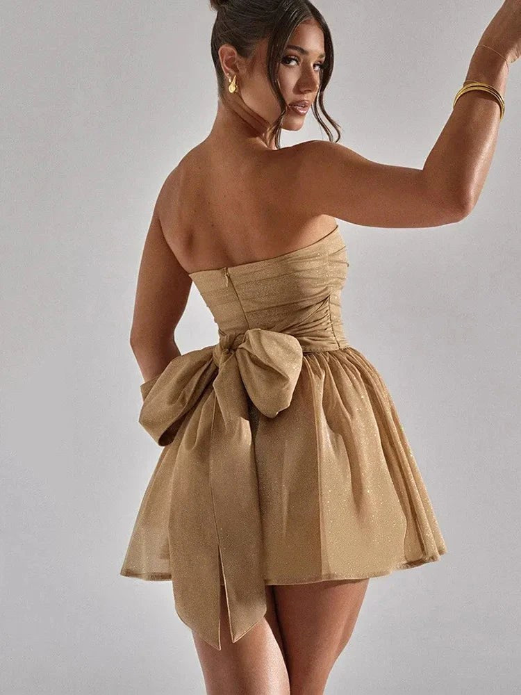Savannah | Women's Strapless Sequin Mini Dress, Flared Party Dress | Animated Apparel