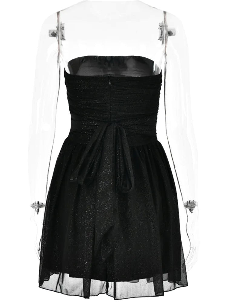 Savannah | Women's Strapless Sequin Mini Dress, Flared Party Dress | Animated Apparel