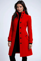 Zofia | Women's High-Neck Trench Coat, Long Tailored Winter Coat | Animated Apparel