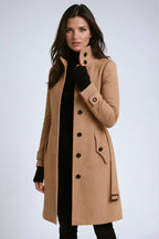 Zofia | Women's High-Neck Trench Coat, Long Tailored Winter Coat | Animated Apparel
